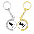 thumbnail image 1 of Junta de Deportes Esqui Esqui Player Anillo de oro de metal llavero llavero, 1 of 4