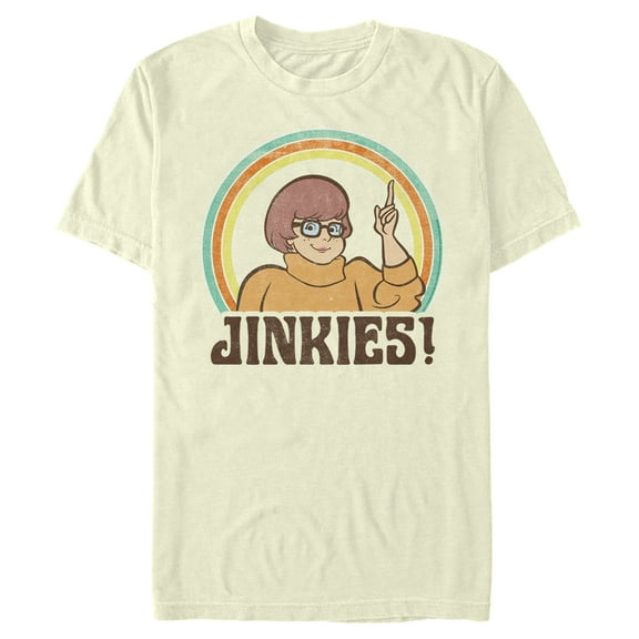 Men's Scooby Doo Velma Jinkies Retro Graphic Tee Beige X Large