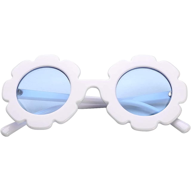 Gafas de sol redondas con flores para niñas, bonitas gafas de playa retro