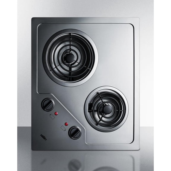 21" Wide 230V 2-Burner Coil Cooktop