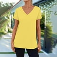 thumbnail image 2 of SnZhen Ladies' Casual Tees Solid Color Short Sleeved V-Neck Top/shirt, 2 of 6