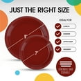 thumbnail image 5 of Exquisite Dinner Plate Combo, 100 Pack, 9 & 7 Inch, Burgundy Plastic Party Plates, 5 of 7