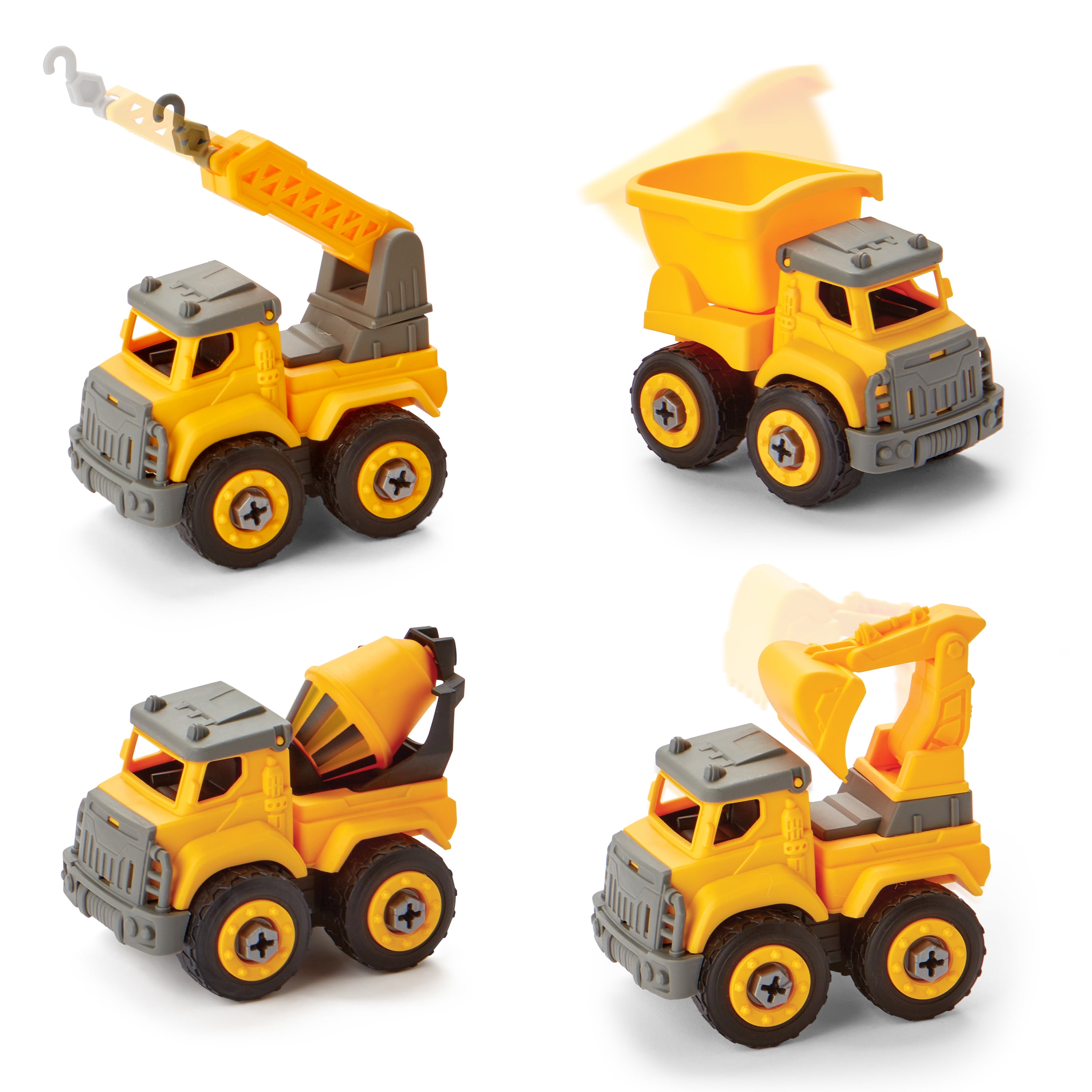 Kidoozie Tool Time Truck Set – Build & Take Apart Toy Vehicles with 2 Screwdrivers – Ages 3 Years+