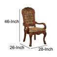 thumbnail image 4 of Medieve Traditional Arm Chair Seat Antique Oak Finish Set Of 2, 4 of 4