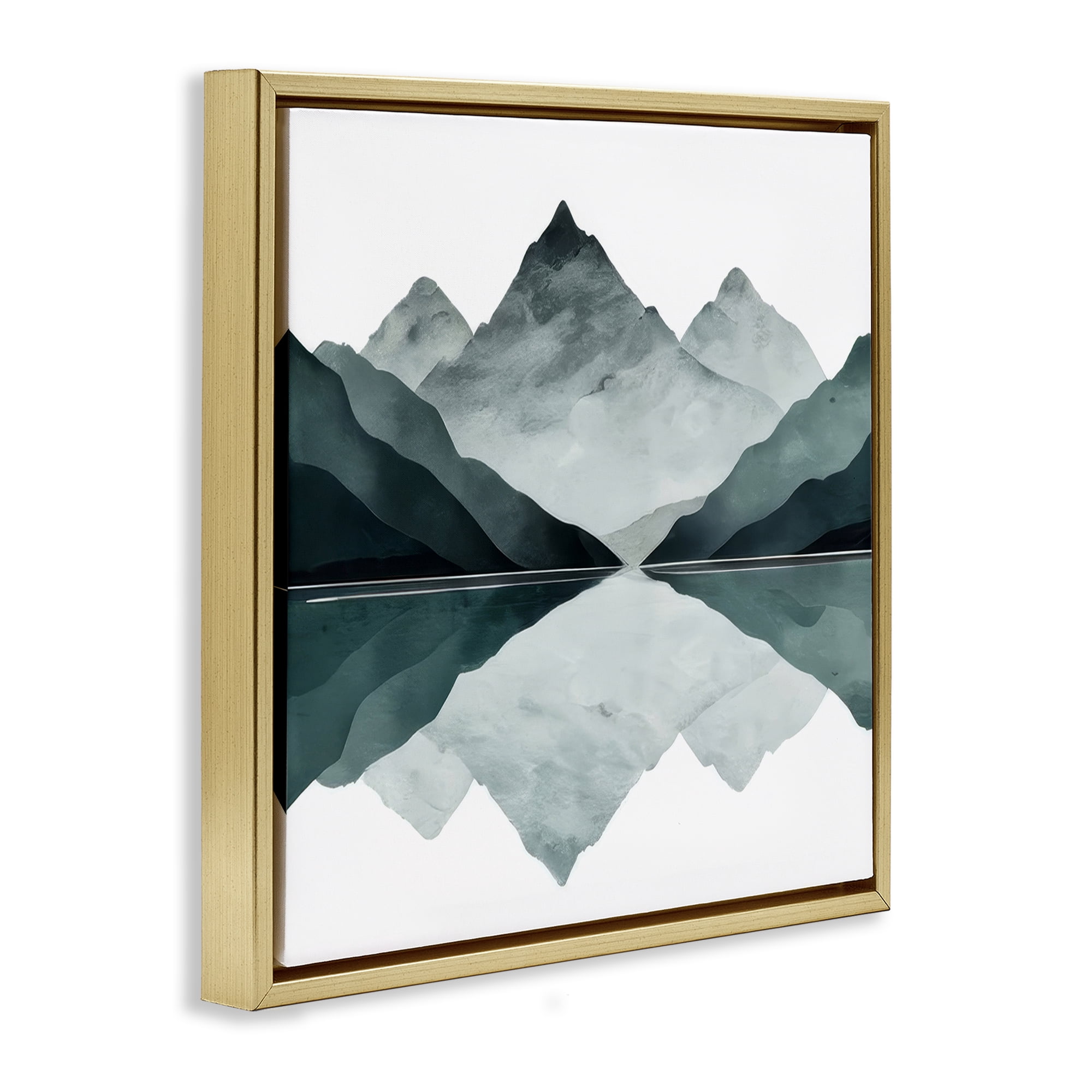 Stupell Industries Earth & Water Landscape Landscape & Nature Painting Gold Floater Framed Canvas Art Print Wall Art, 18 x 18