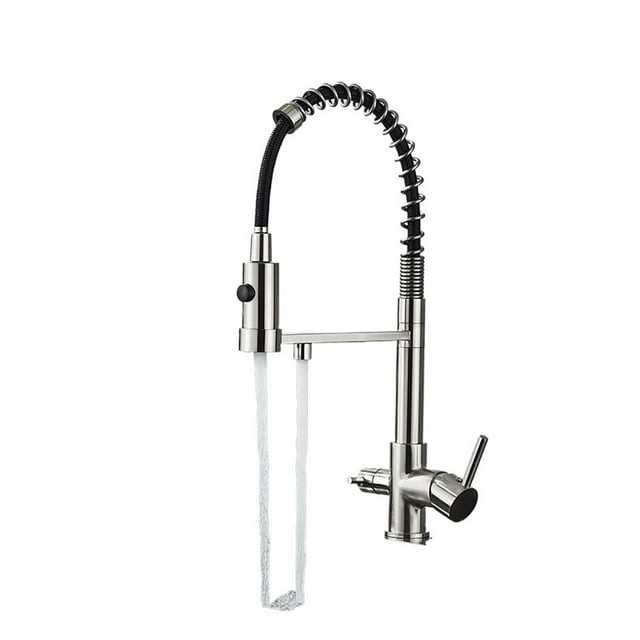 Kitchen Water Filter Faucet Dual Spout Pure Drinking Water Mixer Tap,Rotation Water Purification Feature Taps Kitchen Crane ,Easy to Install