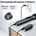 thumbnail image 4 of LEKATO K380S Ensemble de Microphone Dynamique Rechargeable Sans Fil 2.4G - Gris Noir, 4 of 6