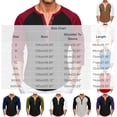 thumbnail image 3 of LODIENY Plus Size (S-5XL) Casual Slim Fit T-Shirts for Men Henley Button Down Shirt Raglan 3/4 Sleeve Color Block Jersey Baseball Tops Green XXXXXL, 3 of 5