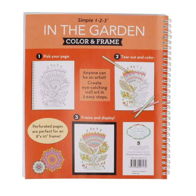 Color & Frame - In The Garden (adult Coloring Book) - By New