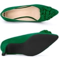 thumbnail image 5 of BLISSFUL STEP Women's Flower Pointed Toe Stiletto Heels Pumps Green 7, 5 of 6