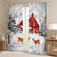 thumbnail image 2 of Castle Fairy 2-Pack 42x63 Curtains - Teens Animal Deer Red Cabin Xmas, 2 of 6