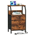 thumbnail image 7 of TYDIMOR Nightstand Bedside Table with Charging Station, 3 Drawer Dresser for Bedroom Furniture Steel, Wood, Brown Fabric Drawers, 7 of 7