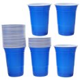 thumbnail image 3 of FELTECHELECTR 50 vasos de plástico desechables de 450 ml, vajilla para fiestas, juegos, cafeterías, bares y restaurantes (azul), 3 of 7