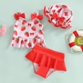 thumbnail image 2 of Zshosam Girls Swimsuit with Shorts Girl's 2 Piece Swimwear Sets Backless Bikini Cute Brief Bathing Suit Size 18 24 Months,(Red 18-24 Months), 2 of 6