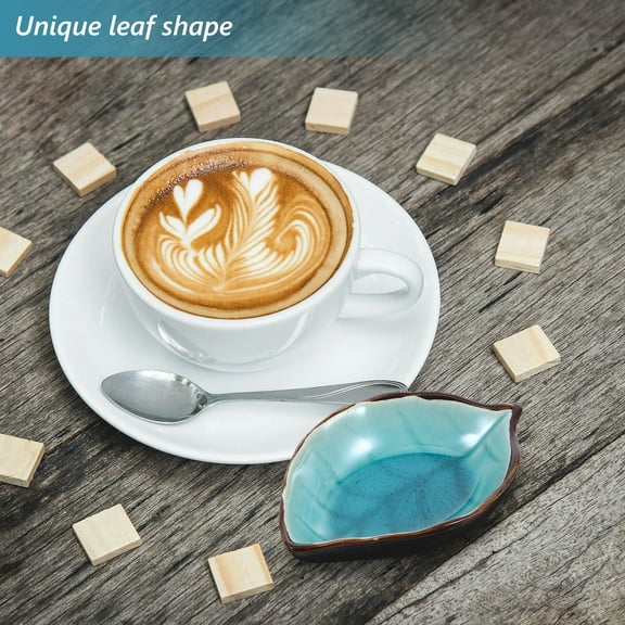 FONDOTIN Spatula Rest Kitchen Spoon Holder Sky-Blue 2Pcs Ceramic Utensil Organizer