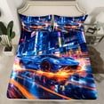 thumbnail image 2 of Castle Fairy Kids Teens Car Twin Sheet Sets,Speed Race Car Bedding, 2 of 7
