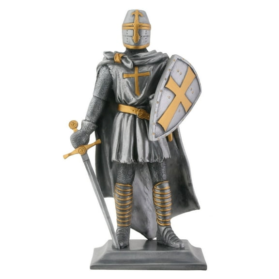 Templar Knight Medieval Collectible Statue Figurine-H: 9"