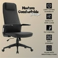 thumbnail image 5 of LeisureMod Ergonomic Office Chair High-Back Leather Computer Chair with Padded Headrest Adjustable Height Swivel and Tilt Desk Chair and Double Wheel Casters Nexa Collection in Black, 5 of 11