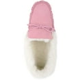 thumbnail image 6 of Snugrugs Womens Wool Lined Moccasin Slippers with Soft Sole & Wool Cuff - Pink - US 11, 6 of 7