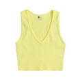 thumbnail image 2 of BLTIBY Women's Shapewear Tank Top Shaping U Neck Camisole Tops Tummy Control Solid Color Vest Seamless Slimming Sleeveless Shaper Yellow M, 2 of 4