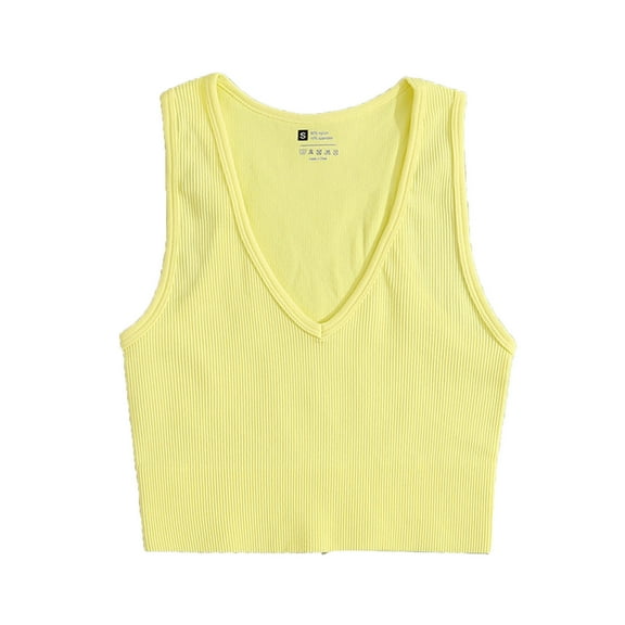 biudgviw Crop Tank Tops for Women U Neck Sleeveless Shirts Ribbed Solid Color Tee Slim Fit Yoga Athletic Sports Blouses