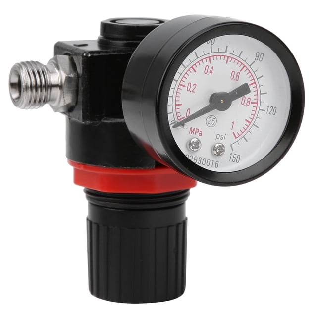 Regulador de presión neumático, válvula de control de presión del manómetro del regulador de presión de aire G1/4 150 psi Uso conveniente