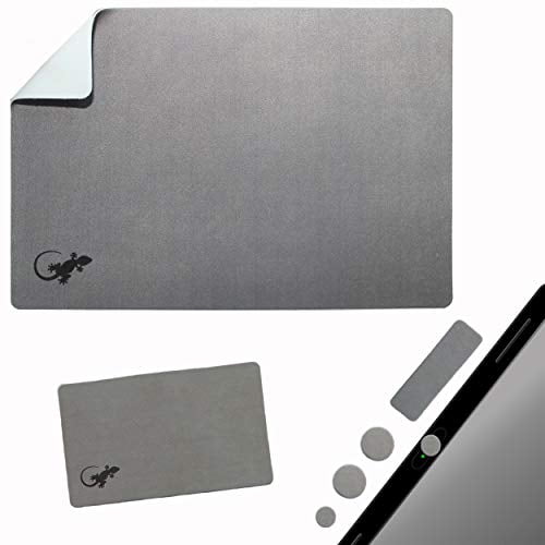 Mouse Pad Adhesive Bottom - Sticks to Any Surface - Portable - Webcam Covers and Screen Cleaner Included (Gray)