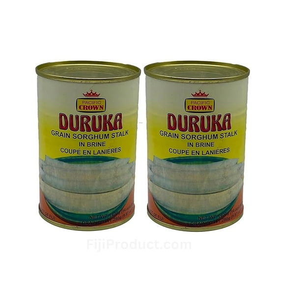 FIJI DURUKA - Grain Sorghum Stalk in Brine, Cultivated For its Tastiness (Pack Of 2 x 400g EA Can) Delicious Tasty Meal... Imported from Fiji