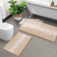 thumbnail image 1 of Juego de alfombras de baño BSICPRO de chenilla, 2 piezas, Bei, 1 of 6