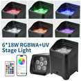 thumbnail image 2 of Battery Powered Uplights Rechargeable Par Can 6x18W RGBWA+UV LED Stage Lights, 2 of 8