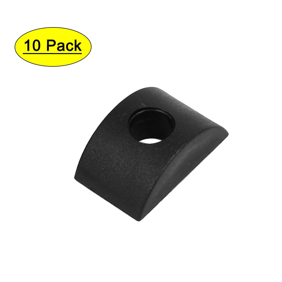 10mm Hole Dia Furniture Connector Half Moon Nuts Spacer Washer Black 10PCS 