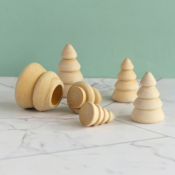 EXHUMKY Tree Shape Ornaments For Diy Painting And Table Decoration 10Pcs