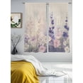 thumbnail image 3 of Watercolor Lavender Sheer Curtains 63 Inch Length 2 Panels Set, Country Spring Field Leaf Wildflower Voile Window Treatment Rod Pocket Curtains Sheers Drapes for Bedroom/Living Room/Kitchen 52x"63"x2, 3 of 7