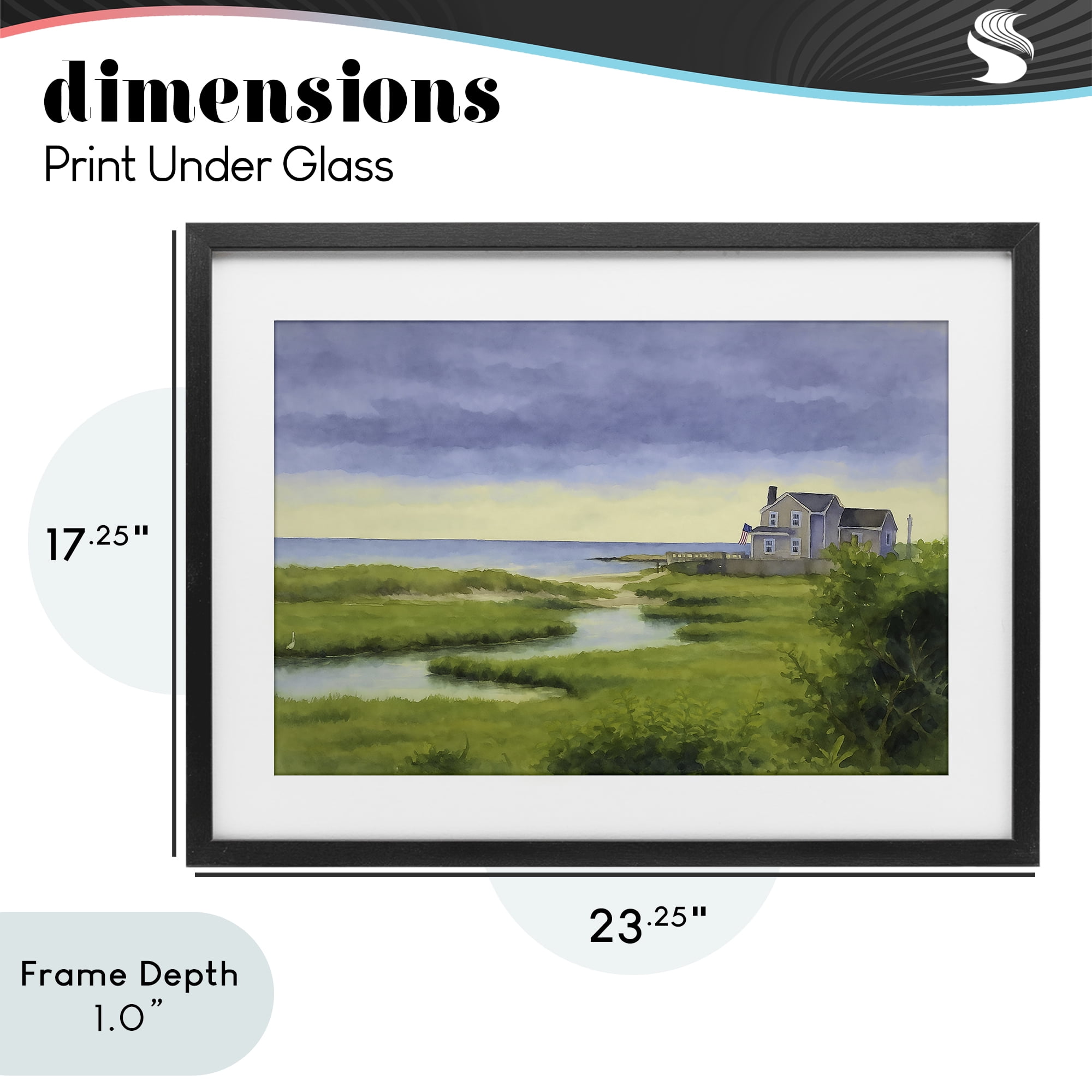 Stupell Industries Marshside Serenity on Cape Black Framed Print Under Glass, design by Grotto Studios