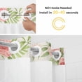 thumbnail image 2 of Easter Rabbit Ears No Hooks Shower Curtain with Snap-in Liner Spring Pink Flowers Green Leaf Plant Linen Texture Shower Curtains for Bathroom, Waterproof, Easy Install, Washable 72"x78", 2 of 9