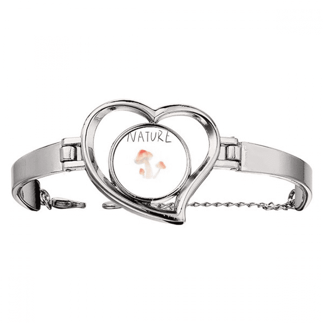 Mushroom Plant soloisland pintura Pulsera pulsera de joyería en forma de corazón Unbranded M