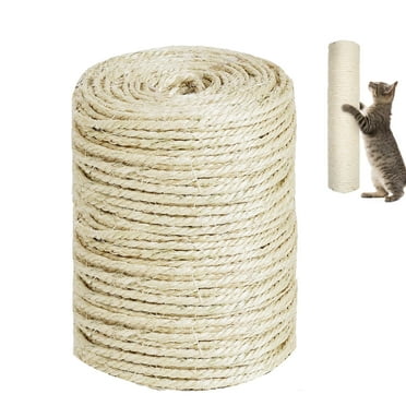 Sisal Rope for Cat Scratcher Cat Rope for Sisal Cat Scratcher,Sturdy Hemp Cat Tree Rope for Replacement Scratching Posts Repair and Replace,DIY Hemp Twine Rope for Sisal Cat Scratcher,4mm by164 Feet