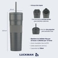 thumbnail image 4 of Vaso Térmico LUCKMAN de Acero Inoxidable 700ML Doble Aislamiento Antigoteo Modelo Alfie Negro Gris, 4 of 5