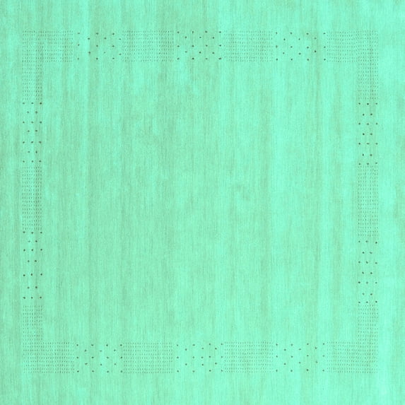 Ahgly Company Indoor Square Abstract Turquoise Blue Contemporary Area Rugs, 6' Square