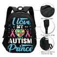 thumbnail image 3 of Daiia I Love My Autism Pattern USB Charging Backpack for Men and Women, Anti-Theft Backpack,Travel Backpack,School Backpack,College Backpack,Laptop Backpack, 3 of 7