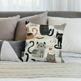 thumbnail image 5 of Heduofu Throw Pillow Cover Funny Cats and Decorative Pillow Cases Home Decor Square Pillowcases 18x18in, 5 of 5