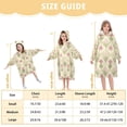 thumbnail image 4 of FORMRS Wearable Blanket Hoodie with Sleeves for Kids Cozy Flannel Sweatshirt, Pastel Green Geometric, 4 of 7