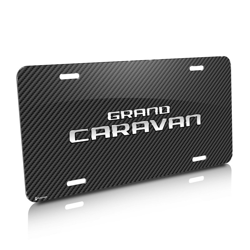 Dodge Grand Caravan Carbon Fiber Look Graphic Aluminum License Plate