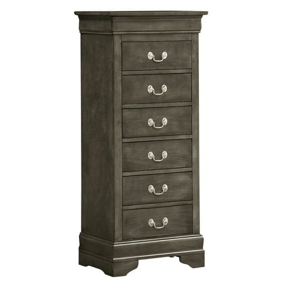 Glory Furniture Louis Phillipe Lingerie Chest in Gray Color