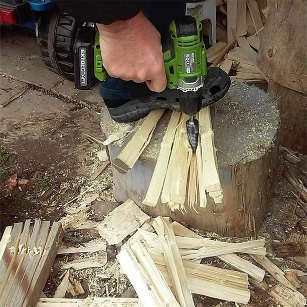 Foret fendeur de bûches pour bois de chauffage, forets à bois, tournevis  conique robuste pour perceuse manuelle (tige carrée)