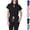 Black, variant on Scrubs for Women Set Stretch Nursing Uniforms V Neck Scrub Tops and Cargo Pants with Drawstring Quick Drying Medical Scrubs