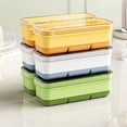 thumbnail image 3 of Tunhigl Mini Ice Cube Tray with Lid - 3 Compartment Small Ice Cube Box for Home, Soft Bottom & Food Safe Household Ice Maker Green, 3 of 4