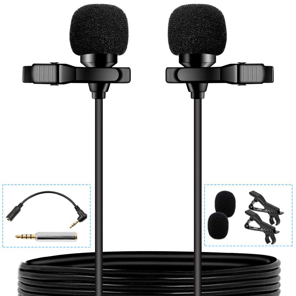 Lavalier Microphone Mouriv Omnidirectional Condenser Recording Microphones for Canon Nikon Sony iPhoneX 8 8 Plus 7 7 Plus 6 6s Plus DSLR Camcorder Audio Recorder YouTube Podcast Interview Video Vlog 