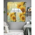thumbnail image 5 of Suflower Swag Valance and Tier Curtains 36'' Length Set, Country Farmhouse Plant Pastoral Floral Yellow Light Filtering Kitchen Curtains, Tier Curtain Valances for Bathroom/Living Room/Bedroom/Café, 5 of 6