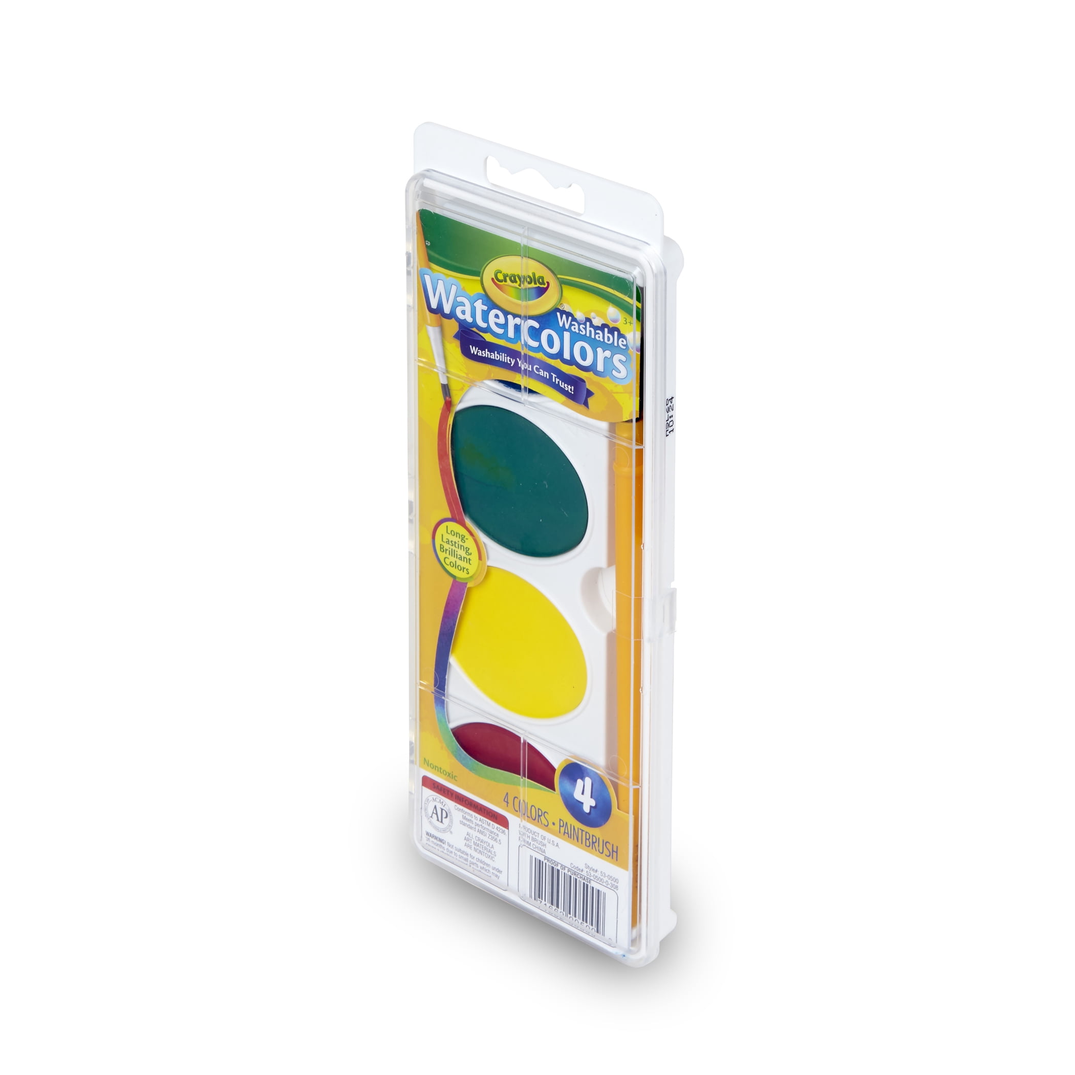 Crayola Jumbo Washable Watercolor Set, 4 colors, Pack of 6
